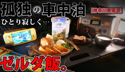 【孤独の車中泊】ゲーム車中泊。島でひとり寂しく、ゼルダ飯。【夢の島の記憶】