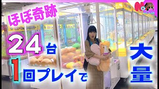 クレーンゲーム24台1回チャレンジでまさかの大量ゲット！エブリデイ（とってき屋東京本店）【のえのん番組】