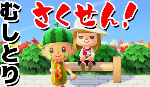 【ゲーム遊び】あつまれ どうぶつの森 むしとり作戦！ふたりで協力してたくさんムシをつかまえよう！【アナケナ&カルちゃん】あつ森 Animal Crossing: New Horizons