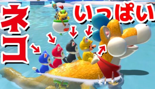 【ゲーム遊び】#10 フューリーワールド マリオにプレッシーもネコいっぱいw ネコシャイン集めに再出発だ！【アナケナ&カルちゃん】Super Mario Fury World