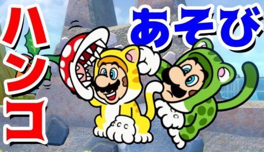 【ゲーム遊び】フューリーワールドでハンコあそびw ネコマリオとネコクッパJrで場所さがしに行こう！ 【アナケナ&カルちゃん】Super Mario Fury World