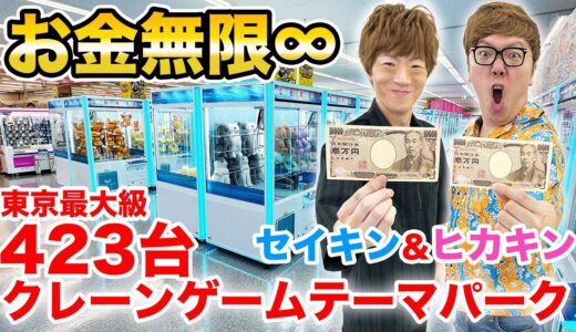 【お金無限】東京最大級423台のクレーンゲームテーマパーク多摩の国で景品とりまくってみた【ヒカキン&セイキン】