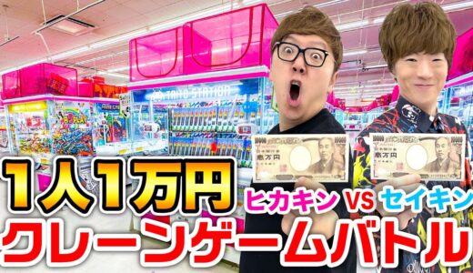 【1人1万円】クレーンゲームでどちらが多く取れるのか兄弟対決！【ヒカキンVSセイキン 】